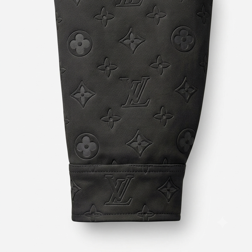 Chaqueta Trucker LV Premium Tipo Gamuza negra