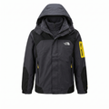 Chaqueta Doble Prenda Gris Negra Cremallera amarilla