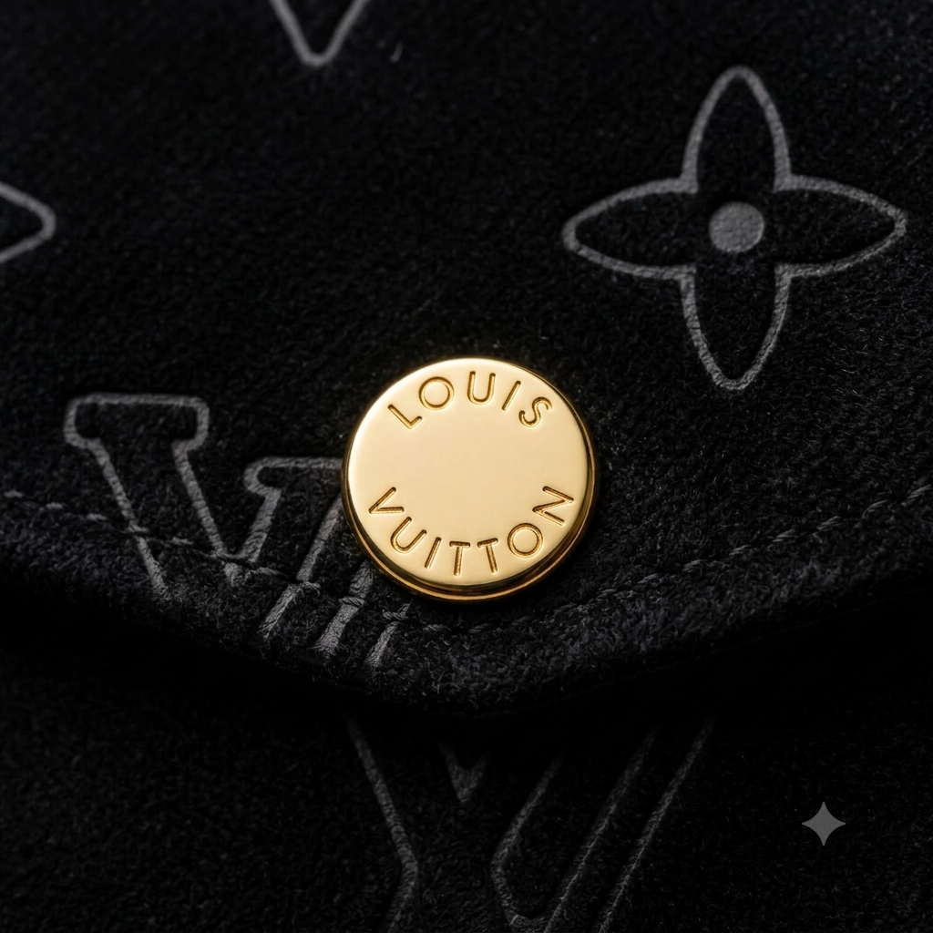 Chaqueta Trucker LV Premium Tipo Gamuza negra