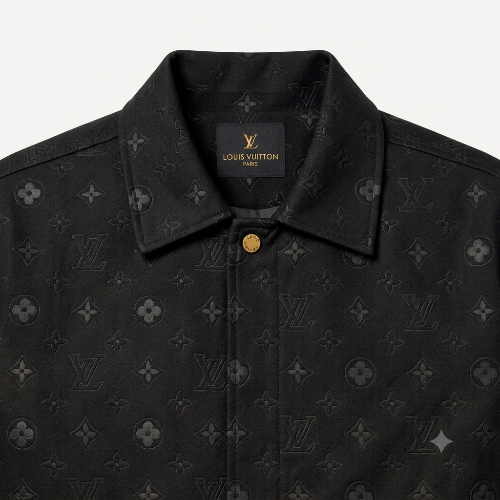 Chaqueta Trucker LV Premium Tipo Gamuza negra