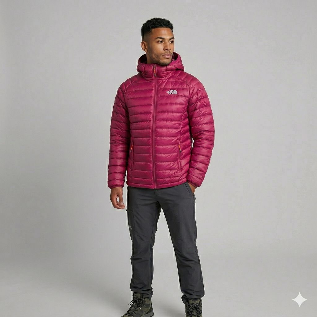 Chaqueta Tipo Puffer Vino Tinto