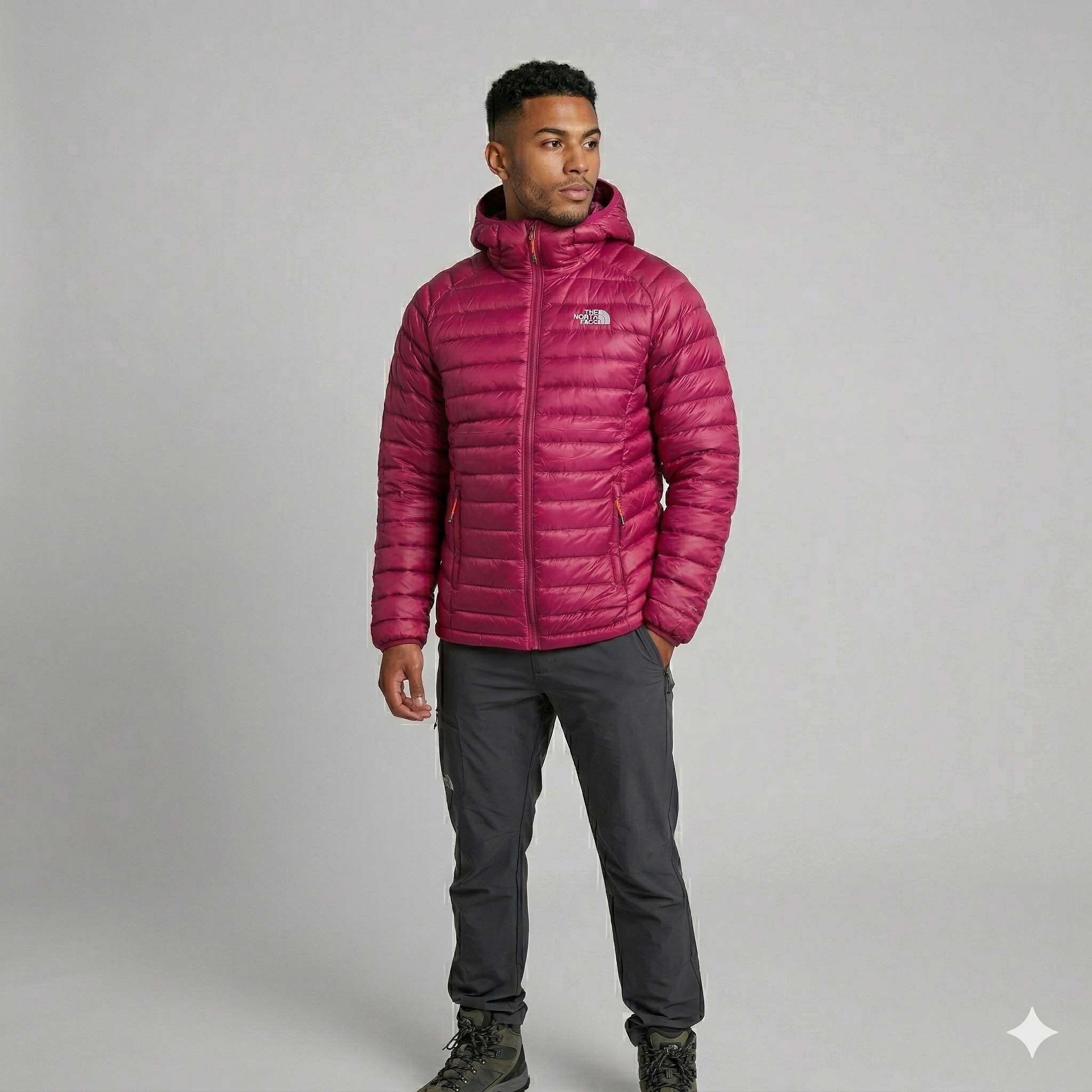 Chaqueta Tipo Puffer Vino Tinto