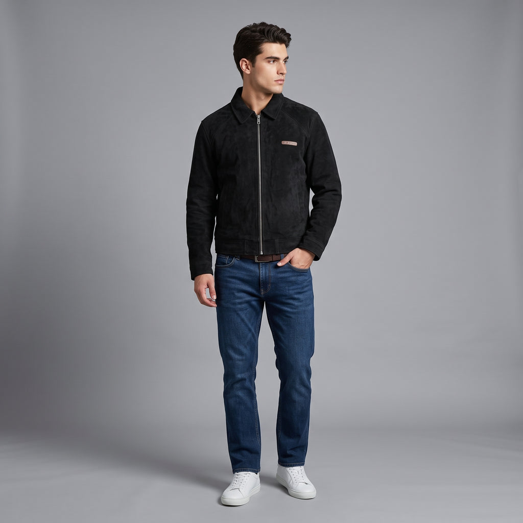 Chaqueta Bomber en Gamuza