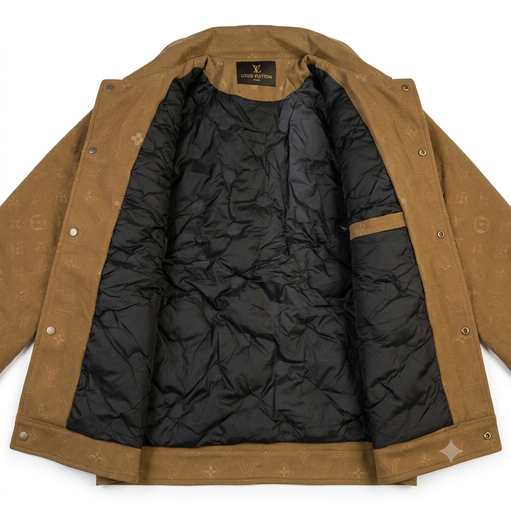 Chaqueta Trucker LV Premium Tipo Gamuza Camel
