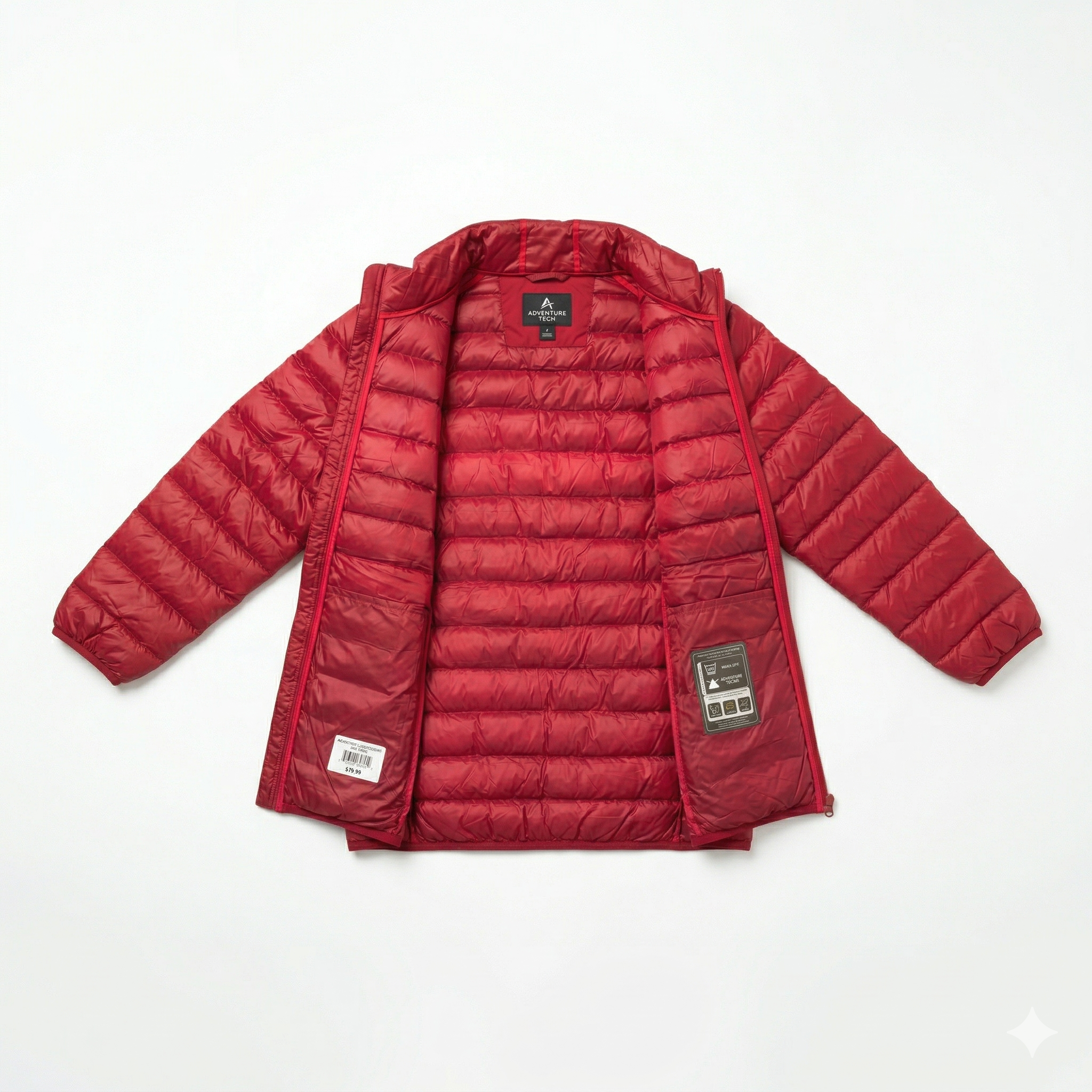 Chaqueta Tipo Puffer Vino Tinto