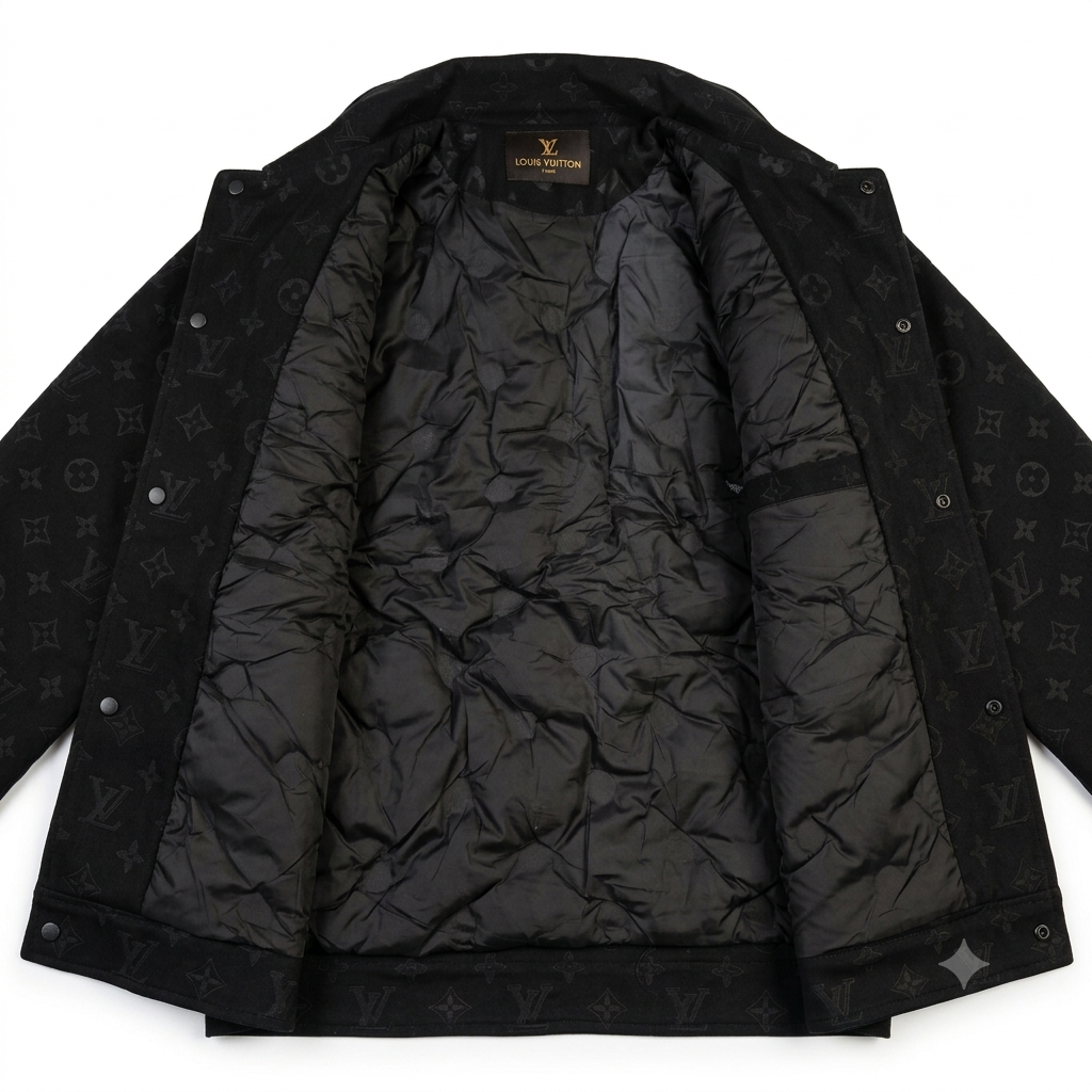 Chaqueta Trucker LV Premium Tipo Gamuza negra