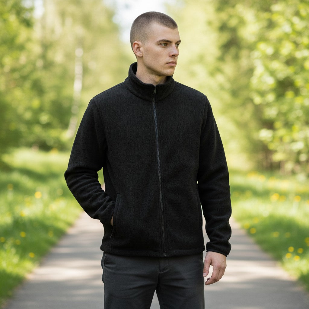 Chaqueta Doble Prenda Negra Cremallera amarilla