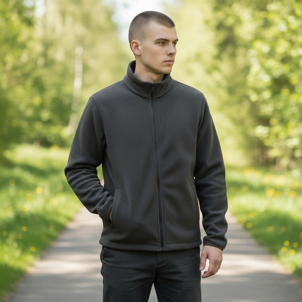 Chaqueta Doble Prenda Gris Negra Cremallera amarilla