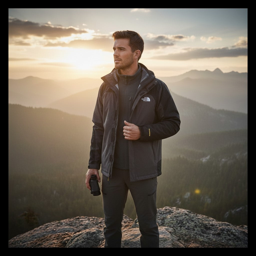 Chaqueta Doble Prenda Gris Negra Cremallera amarilla