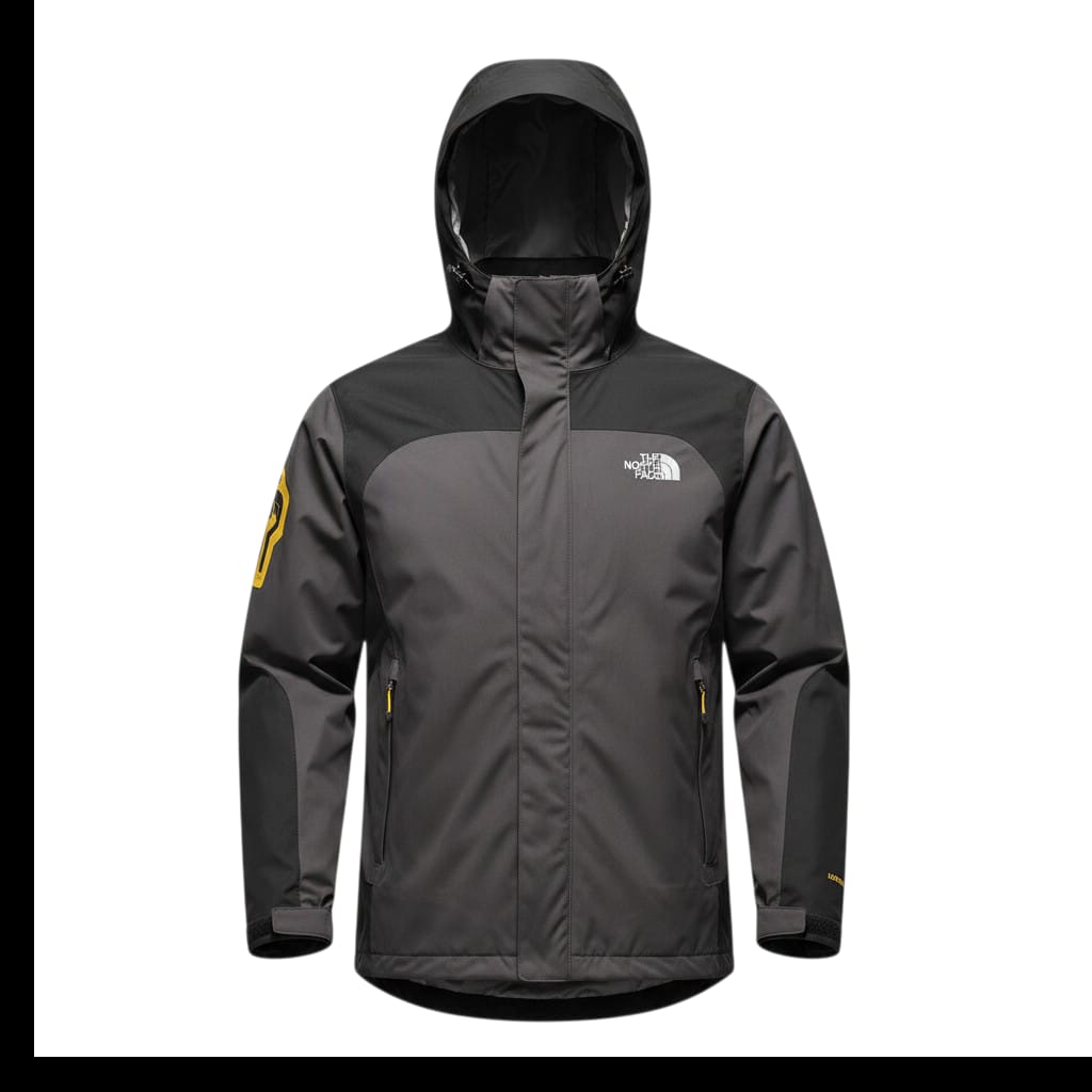 Chaqueta Doble Prenda Negra Cremallera amarilla